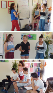 les jeunes pendant le bilan de potentiels de Marianne Jalil à La Ciotat